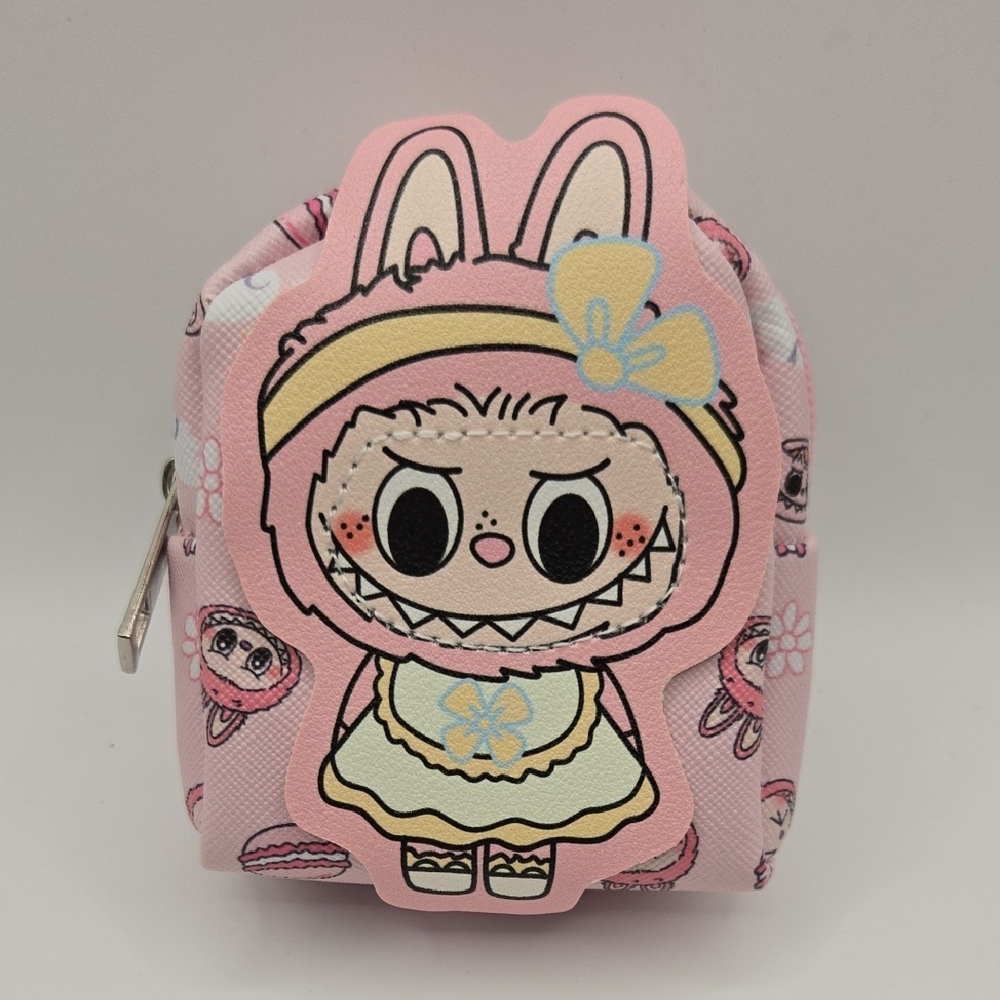 Cute Labubu Pink Mini Backpack Keychain/Bag Charm